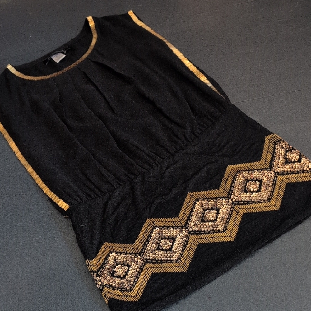 AKIRA Black and Gold Mini Dress